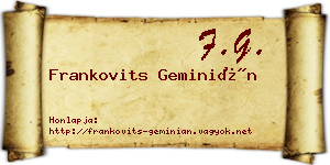 Frankovits Geminián névjegykártya